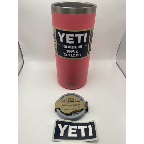 YETI Rambler Wine Chiller w/Landing Pad~Stainless Steel Insulated~ Pink ~NEW - Picture 7 of 7